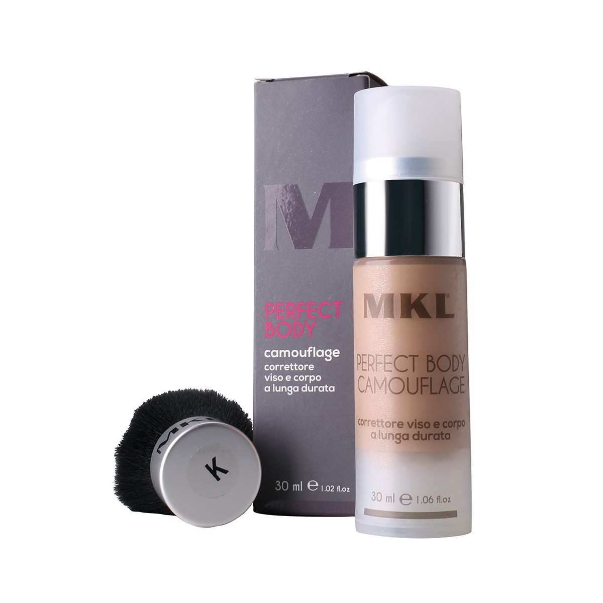 MKL MAKEUP - PERFECT BODY CAMOUFLAGE + PENNELLO K - G0 Pelli chiare rosate (30ml) Correttore viso e corpo
