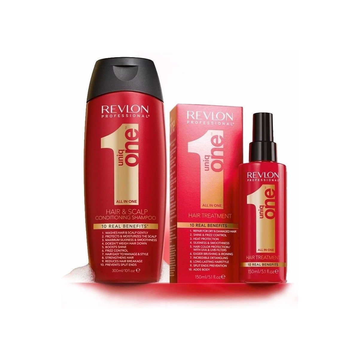 REVLON PROFESSIONAL - UNIQ ONE - KIT - HAIR TREATMENT Shampoo+balsamo